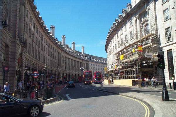 The Quadrant at the bottom of Regent Street.